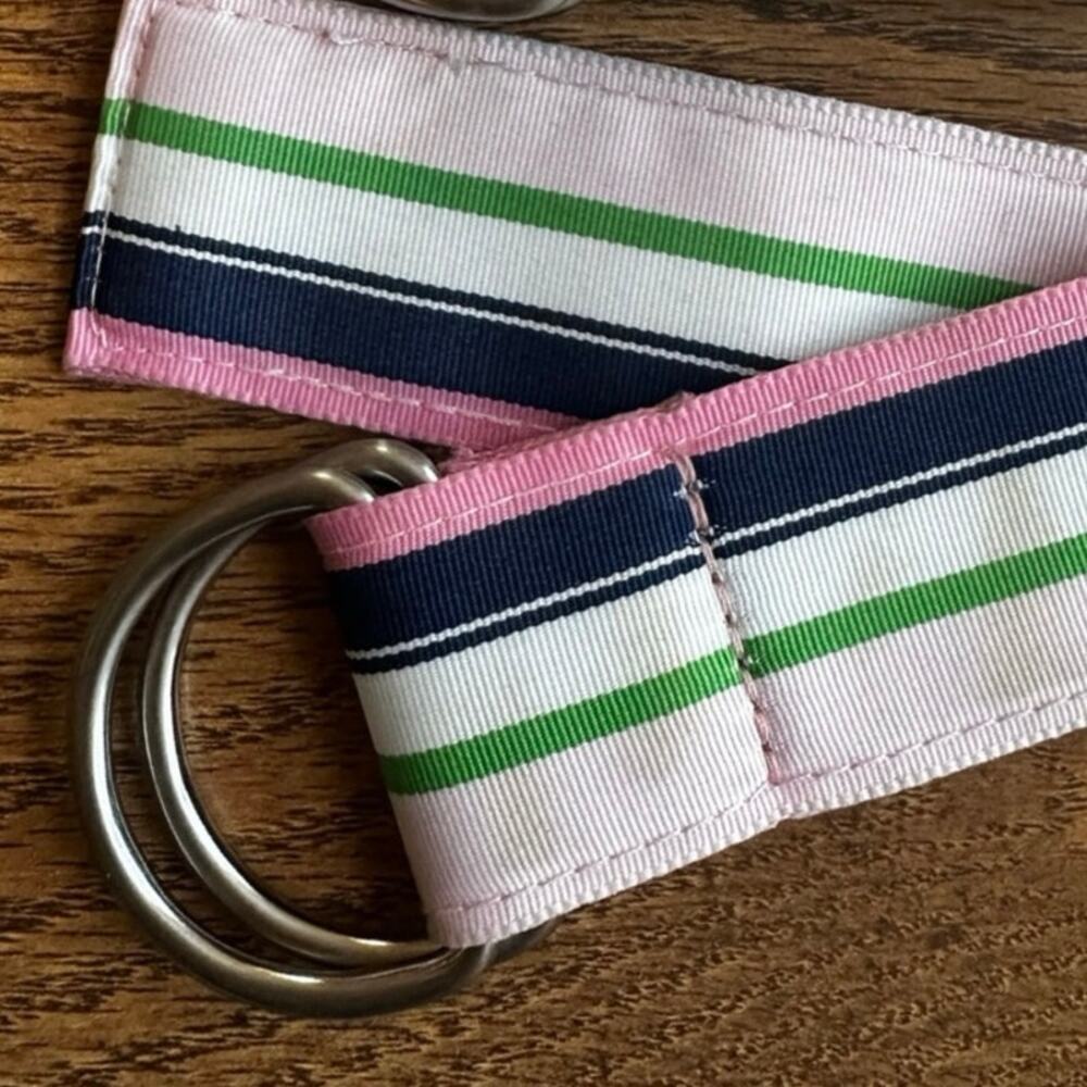 J. Crew Vintage Belt S/M Preppy Adjustable Ribbon Striped Belt